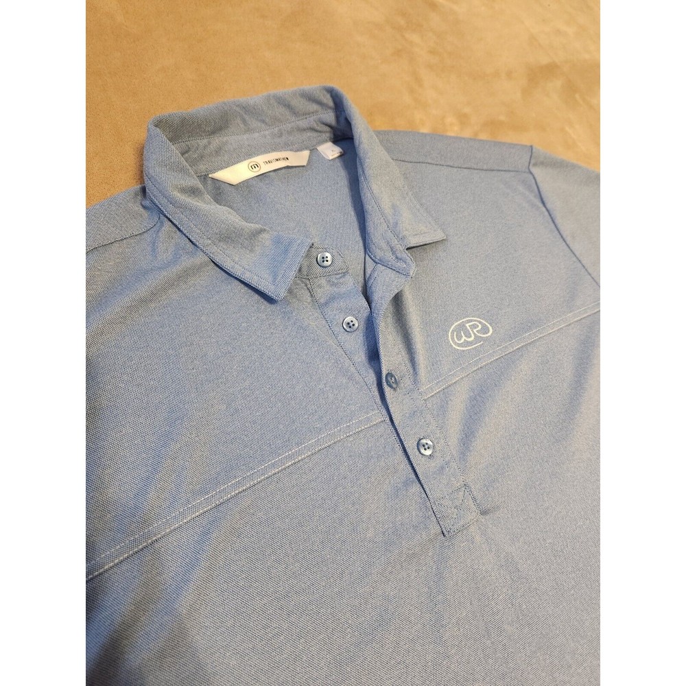 Travis Mathew mens golf polo shirt XL Blue short sleeve Trilogy
